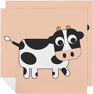 Cute Cow Printed Cloth Napkins Reusable Dinner Tablecloth for Restaurant Wedding Party 19 X 19 Inch
