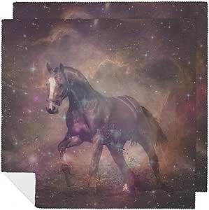 Racing Horse Galaxy Printed Cloth Napkins Reusable Dinner Tablecloth for Restaurant Wedding Party 19 X 19 Inch