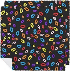 Colorful Lips Printed Cloth Napkins Reusable Dinner Tablecloth for Restaurant Wedding Party 19 X 19 Inch